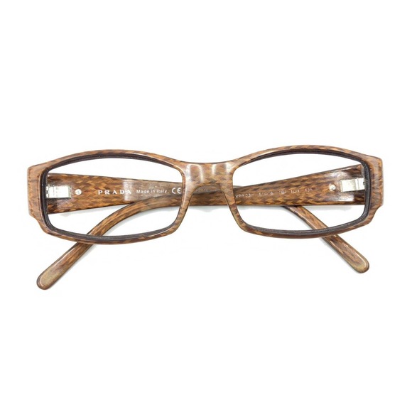 Prada VPR 03H 7BP-1O1 Brown Rectangle Eyeglasses Frames 51-16 135 Italy Designer - Picture 12 of 12